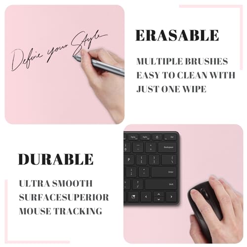 Dry Erase Desk Mat, Waterproof Desk Pad, Erasable Writing White Board for Making Plans, Non-Slip Large Desktop Protector for Office, Home, School 31"x13"(Pink) - color: Pink