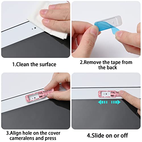 Webcam Cover, 3 Pieces, Laptop Camera Cover, Privacy Shielding Capacity is Twice as Big as The Traditional, Suitable for Computer Mobile Phones, laptops, Tablets and so on (Stay Positive) - color: Stay positive