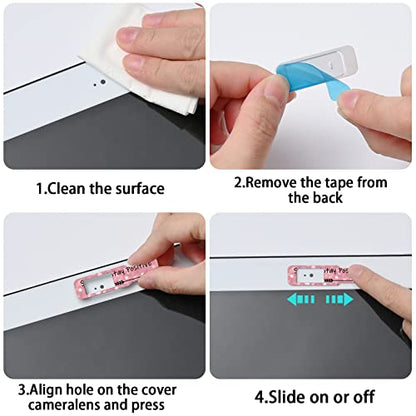 Webcam Cover, 3 Pieces, Laptop Camera Cover, Privacy Shielding Capacity is Twice as Big as The Traditional, Suitable for Computer Mobile Phones, laptops, Tablets and so on (Stay Positive) - color: Stay positive
