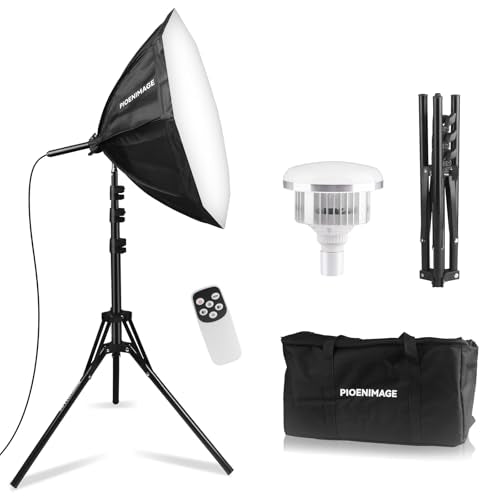 Softbox Lighting Kit, Softbox Photography Lighting Kit | 21.6in Octagonal Softbox with PET Fabric, Light Tripod, 85W 2700K-6500K LED Bulb, Studio Lights for Portrait, Video Recording - color: 1 Pc 21.6x21.6in Octagonal Softbox Set