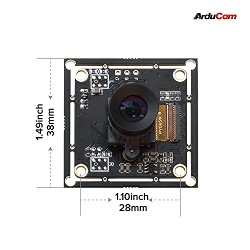 Arducam 100fps Mono Global Shutter USB Camera, 720P OV9281 UVC Webcam Module with Low Distortion M12 Lens Without Microphones, for Computer, Laptop, Android and Raspberry Pi - size: 100fps