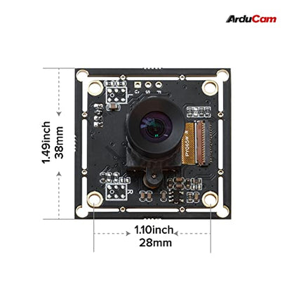 Arducam 100fps Mono Global Shutter USB Camera, 720P OV9281 UVC Webcam Module with Low Distortion M12 Lens Without Microphones, for Computer, Laptop, Android and Raspberry Pi - size: 100fps