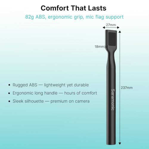 Saramonic Handheld Wireless Mic Stand with Pop Filter, Interview Microphone Adapter for Lavalier Wireless Mics, Compatible with Rode, DJI and All Lav Mic