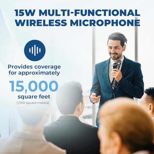 Bluetooth Microphone Wireless Voice Amplifier With 3 Sound Effects H9 | Professional Intelligent Handheld Mic Speaker, 15W Microphone with Built in Speaker for Karaoke Teaching Singing Speaking