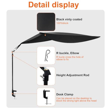 Comastbo 65" office cubicle desk shade,designed for light sensitive workers,idea for office cubicles and orginal desk canopy,block overhead light Black(Patent pending) - size: 65 inches