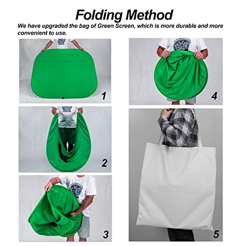 Portable Green Screen Chair, 59 in Greenscreen Backdrop with Stand Double Sided Foldable Green Background, Chroma Key, for Video Chats and Meetings, Photography, Photo Zoom, Streaming Games