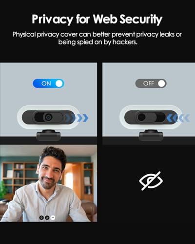 1080P Webcam with Built-in Microphone, W2N Web Cam, Privacy Cover, 75° FOV, Noise Cancellation, Plug & Play Web Camera for Computer, USB Webcam for Pc, Laptop, Desktop, Mac - color: 2K/65°FOV