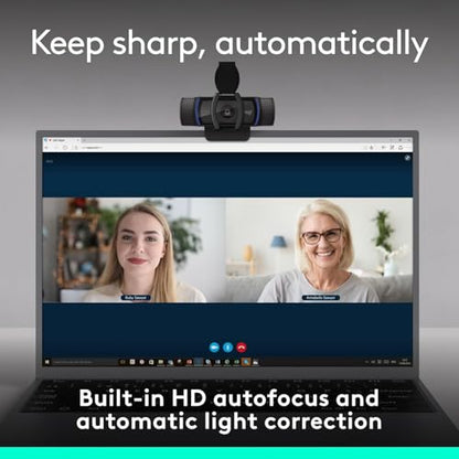 Logitech C920e HD 1080p Mic-Enabled Webcam, Certified for Zoom, Microsoft Teams Compatible, TAA Compliant