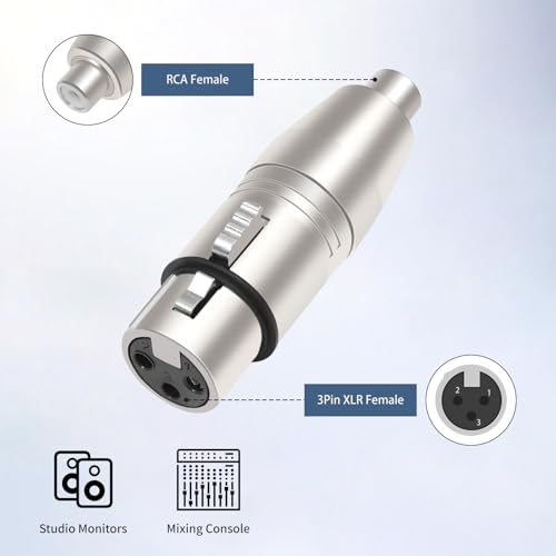 2-Pack XLR Female to RCA Female Adapter Kit - color: XLR F TO RCA F