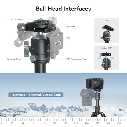 SmallRig VT-20 Aluminum Mini Tripod, 20" Desktop Tripod with 360° Ball Head, Compact Desktop Tripods for DSLR Camera Video Camcorder, Load up to 13lb/6kg - style: VT-20