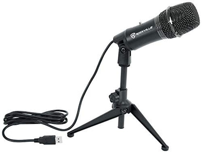 Rockville Z-Stream Bundle: USB Condenser Microphone for Streaming, Podcasting, and Video Calls, PRO-M50 Studio Headphones with Detachable Cable and Case, 2-Items