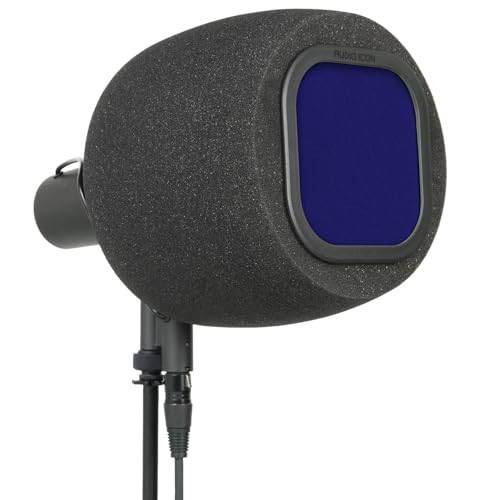 Soundbox 7B Top Address Recording Isolation Booth - Portable Microphone Shield with Replaceable Pop Filter for Studio Quality Vocals, Podcasting. Compatible with SM7B, MV7 (Royal Blue Pop Filter) - color: Royal Blue Pop Filter