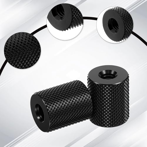 4 PCS Camera Screw Converter 1/4" to 1/4", Double Female 1/4 Diameter Barrel Thread Protector Hole Tripods Cylinder Adapter Nut Connectors Accessories for Electric Rails and Light Stands (Black)