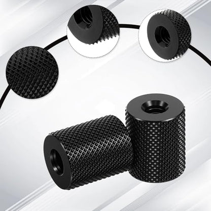 4 PCS Camera Screw Converter 1/4" to 1/4", Double Female 1/4 Diameter Barrel Thread Protector Hole Tripods Cylinder Adapter Nut Connectors Accessories for Electric Rails and Light Stands (Black)