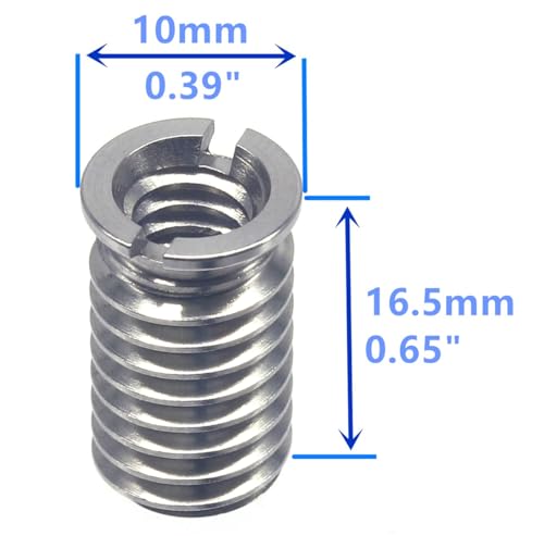 Stainless Steel 1/4"-20 Female to 3/8"-16 Male Convert Screw Adapter (2pcs, 16.5mm) - color: 2pcs, size: 16.5mm