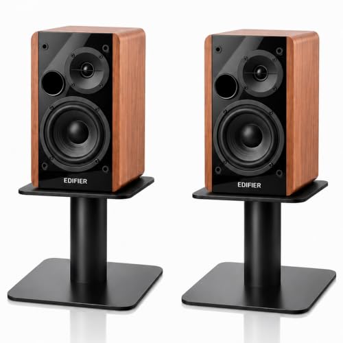 Desktop Speaker Stands Pair for 2-4 Inch Studio Monitors, Computer Speakers, Heavy-Duty Steel Speaker Stands with Built-In Cable Management for Gaming, Home Studio, Creator Setups, Support up to 33lbs - color: Black, size: S|2-4 inch Speakers