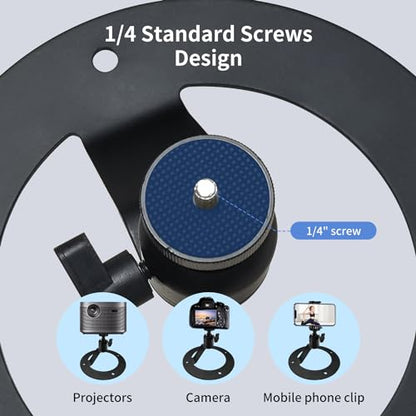 Projector Stand Table Tripod: Ballhead Angle 360 Degree Adjustable with 1/4" Screw for Most Projectors Webcams