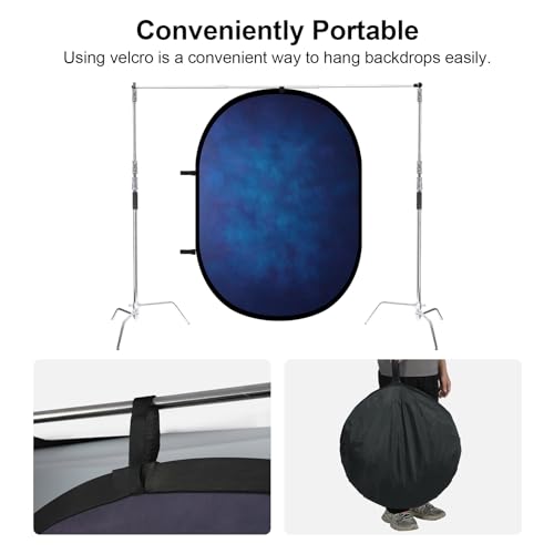 Selens 2 in 1 Portable Backdrop Double Side of Collapsible Backdrop for Portrait Photography, Video, Live Stream,55.12 * 78.75inches(Blue/Brown) - color: blue/brown