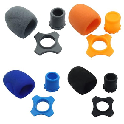 12 Pack Wireless Handheld Microphone Protection Kit | Bottom Rod Sleeve Holder, Windscreen Foam Cover, Shakeproof Anti-Rolling Silicone Ring, For Studio, KTV