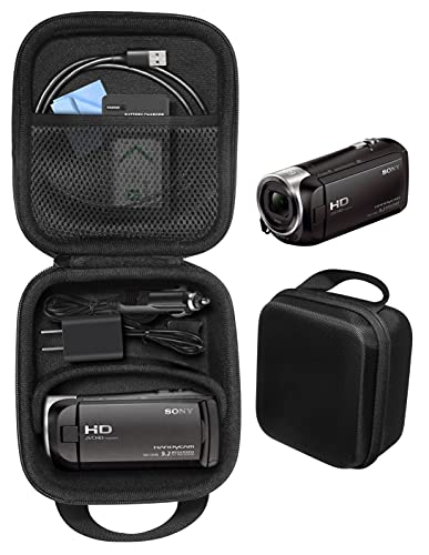 Camcorder Case for Sony HD Video Recording HDRCX440, HDRCX405 Handycam; Canon VIXIA HF R800, Panasonic HC-V180K, Kimire HD Recorder, Sony HDRAZ1VR/W, SiOnyx Aurora Day/Night Action Camera - color: Black