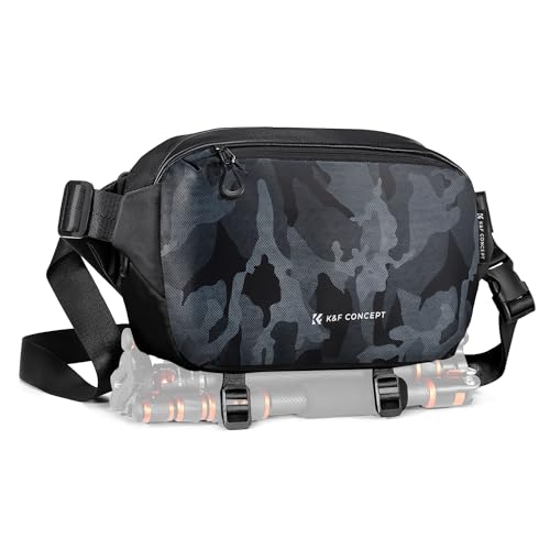 K&F CONCEPT Camera Sling Bag Crossbody Bag Waterproof Camera Shoulder Backpack DSLR/SLR/Mirrorless Camera Case - color: 05 Black+camouflage Medium