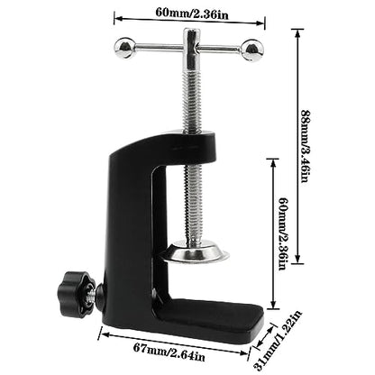 AYLIFU 1PCS Black Aluminum Alloy Desk C-Clamp Desk Light Mounting Cantilever Bracket With Adjustable Screws for Microphone Arm and Desktop Table Lamp