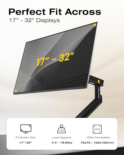 NB SmooVex™ Monitor Mount, Monitor Stand fits up to 32 Inch, Mechanical Spring Mount, VESA 75/100 mm, Model-A5(Black) - color: Black