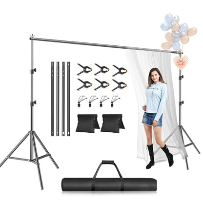 EMART Photo Backdrop Stand kit, 6.9 x 10 ft Back Drop Adjustable Frame for Photography, Photoshoot Banner Background Support Holder for Parties Dectoration - size: 6.9x10ft