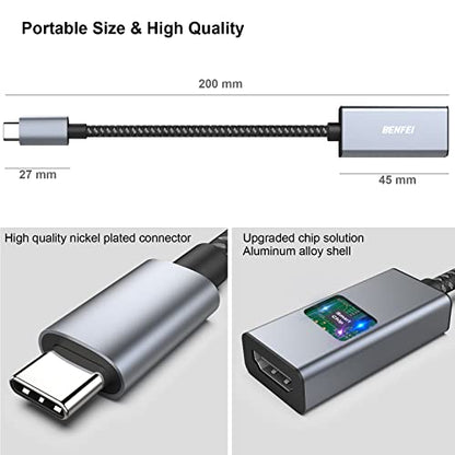BENFEI 2 Pack USB C to HDMI Adapter 4K@60Hz, USB Type-C to HDMI Adapter [Thunderbolt 3/4/5 Compatible] with iPhone 15 Pro/Max, MacBook Pro/Air 2023, iPad Pro, iMac, S23, XPS 17, Surface Book - size: 2 Pack, style: 4K@60Hz