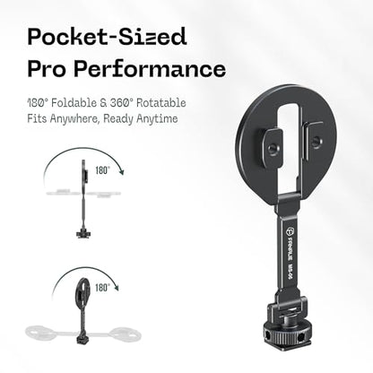 FANAUE Magnetic Phone Tripod Mount, Cold Shoe Phone Holder for Camera, Aluminum iPhone Tripod Mount Adapter with 1/4”Threaded Hole, Compatible with iPhone 17/16/15/14/13 Series