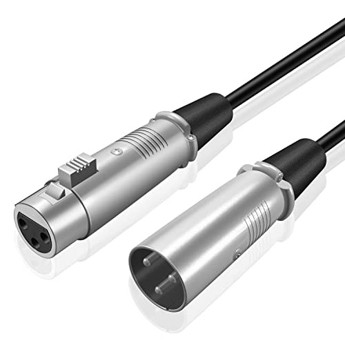 TNP XLR Microphone Cable - 3 Pin Male to Female XLR Cable Audio Connector - Balanced Mic Cord Adapter Converter Professional Interconnect for Studio, Stage, and Broadcast Applications, 15 ft - size: 15FT