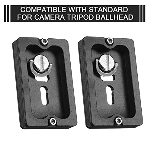 Frienda 2 Pieces Metal Quick Release Plate with 1/4''-20 Camera Screw Tripod Mount Plate Fits Standard for DSLR Camera Tripod Ball Head(Black,Pu60) - color: Black, style: PU60