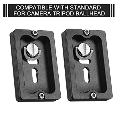 Frienda 2 Pieces Metal Quick Release Plate with 1/4''-20 Camera Screw Tripod Mount Plate Fits Standard for DSLR Camera Tripod Ball Head(Black,Pu60) - color: Black, style: PU60