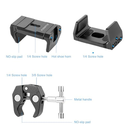 FOMITO J3A Power Bank Holder with Super Clamp, 1/4 Screw Mount for Camera Cage, Compatible with Power Bank, Cell Phone, Adapter - color: Black, size: J3A