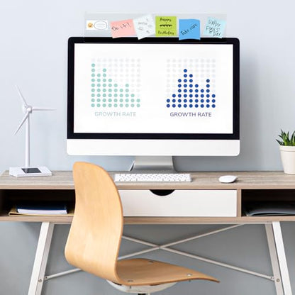 DOLLAR BOSS 1 Pc 15.7" x 3.1" Transparent Acrylic Monitor Memo Board | Computer Screen Side Note Holder, Office Desk Accessories, Clear Message Board, For Sticky Notes Memos, Fits PC & Laptop - size: 15.7''x3.1''-1pc