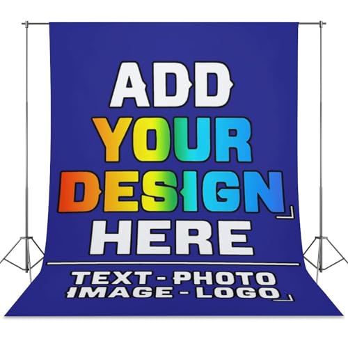 Custom Photography Cloth Design Your Own Photo Logo Text Personalized Backdrops Non-Reflective Non-Penetrating Photoshoot Background Screen Portrait Studio Photobooth Drops 56 X 79 Inches, Dark Blue - color: Dark Blue, size: 56"×79"