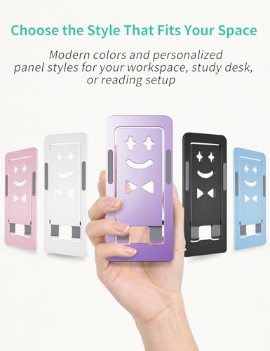 Aoviho Phone Stand for Desk, Ultra-Thin Foldable Aluminum Phone Holder, Portable Travel & Office Cell Phone Stand Compatible with iPhone 17 16 15 14 13 12 Pro Max, Fits 3.7"-7" Devices, Purpel - color: Purple