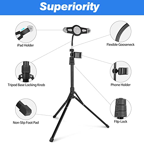 UBeesize 67-in iPad Tripod Stand, 360 Rotating Tablet Mount & Phone Holder, Compatible with 9.9-15.7 Inches Tablets - size: 67-in