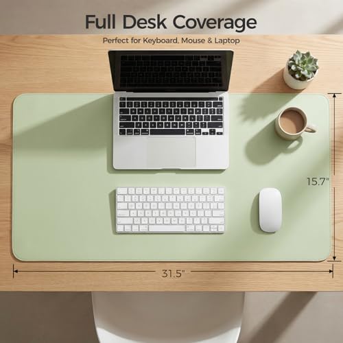 Silicone Desk Mat for Minimal, Creative, Vanity Desk – Reduces Glare, Comfortable Viewing – Writable, Non-Slip, Waterproof, Roll-Up – Food-Grade Platinum-Cured Silicone, Gift Tube（Sage Green） - color: Sage Green