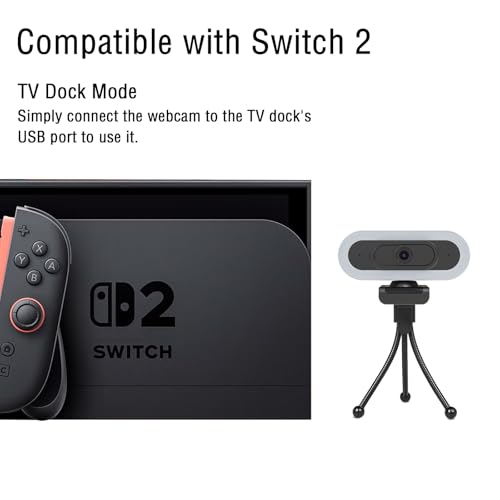 W4 2K Autofocus Webcam with Dual Mics & LED Light, 1080P 60fps/2K 50fps, USB Streaming Camera for PC, Laptop, Switch 2, Desktop - Plug and Play - color: Black-W4 2K Autofocus