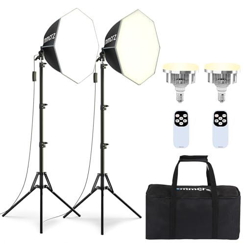 2PACK Professional Softbox Lighting Kit, 20'' x 20'' Studio Lights with 85W 2700-6500K E27 LED Bulbs, Continuous Lighting for Photography/Video Recording/Live Streaming - color: 20"x20"