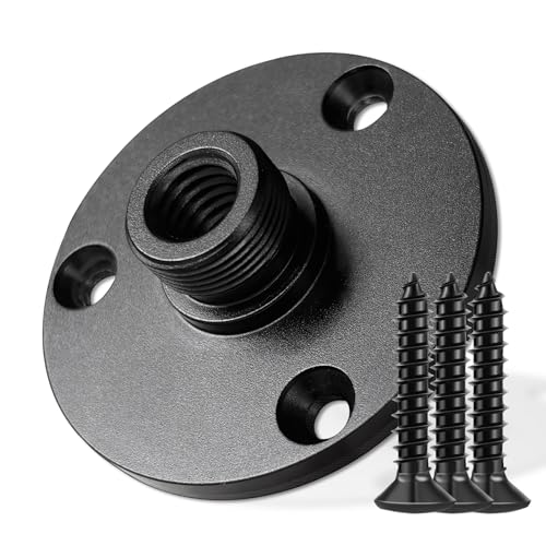 Mic Podium Flange Mounts with Pad KB48 - Microphone Gooseneck Table Mounts with 5/8-27 Male 3/8-16 Female Threads and Mounting Screws, 1PCS - color: FLANGE MOUNT (1PCS)
