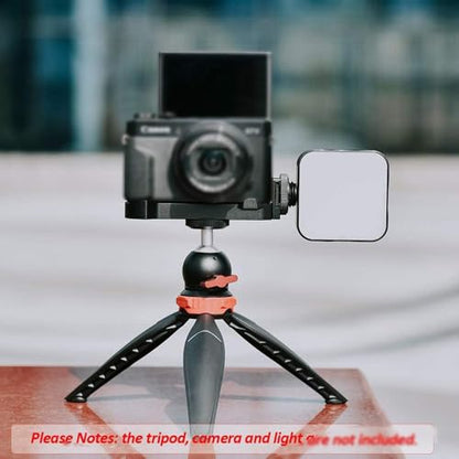 Easy Hood Camera Extension Base Plate for Canon G7X Mark III and Mark II | Aluminum Alloy Camera Plate,Video Shooting,Vlogging Accessories, Microphone Light Bracket with Cold Shoe Mount