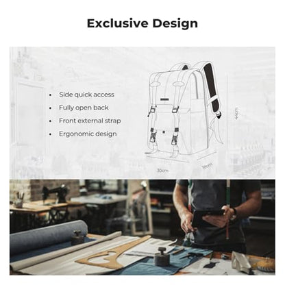 K&F CONCEPT Camera Backpack, Camera Bags for Photographers Large Capacity Camera Case with Raincover,15-15.6 Inch Laptop Compartment Compatible for Canon/Nikon/Sony/DJI Mavic Drone - color: 08-beige