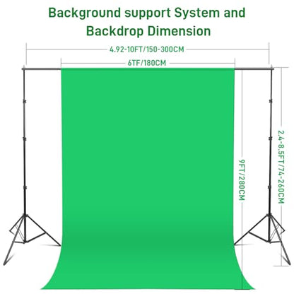 Photography Lighting kit with Backdrops, 8.5x10ft Backdrop Stands, Zyernar LED Bulbs Umbrella Softbox Continuous Lighting, Photo Studio Equipment for Video Shoot