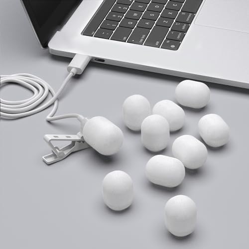 Cubilux Foam Cover for Lavalier Lapel Microphone, Windscreen for Mini Clip-On Lav MIC, Foam Cover, 10-Pack, White - color: Foam Cover, 10-Pack, White