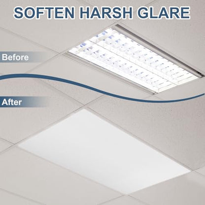 Pushglossy 4 Pack 23.75" X 47.75" X 0.2" Fluorescent Light Covers Classroom Office Diffuser Panels for 2x4ft Drop Ceiling Light Fixture Polycarbonate Replacement Cover for Hospital Home (Clear) - color: Clear