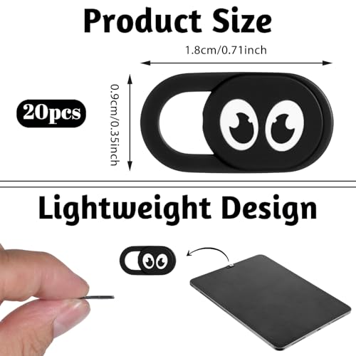 20 Pcs Webcam Cover Slide, Ultra Thin Laptop Camera Cover Universal Web CameraCover Webcam Cameras Blocker Slider for Laptop Computer Smartphone Tablet Privacy Security