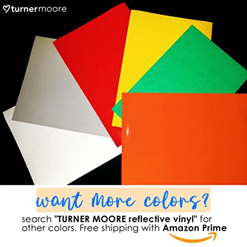 Yellow Reflective Vinyl Permanent Adhesive, 12x12 Sheets Reflective Vinyl for Cricut, Cars, Bikes, Decals, Stickers, Signs, Helmets, Mailbox, Numbers, Reflective Tape by Turner Moore Edition (3-Pack) - color: Yellow