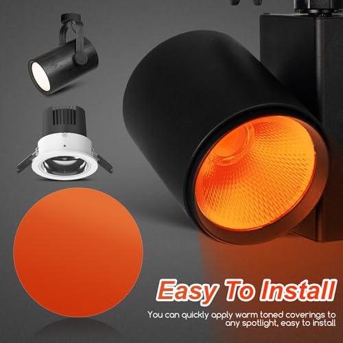 20Pcs Warm Light Filter Gel Peel and Stick Stickers 7.4 Cm | Led Ceiling Lights Video Light Theater Dj Home Mood Lighting Use